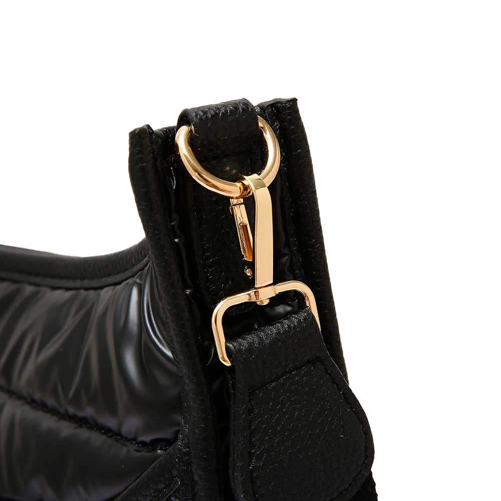 Solid Quilted Shiny Puffer Mini Crossbody Bag - Madeline Love - Flyclothing LLC