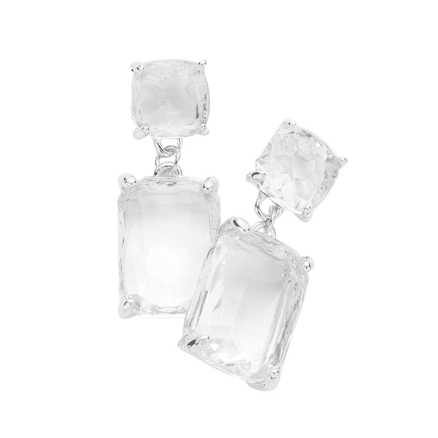 Square Rectangle Link Dangle Evening Earrings - Madeline Love - Flyclothing LLC