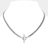 Stainless Steel Chain Toggle Necklace - Madeline Love - Flyclothing LLC