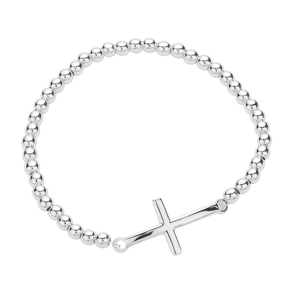 Stainless Steel Cross Pendant Pointed Stretch Bracelet - Madeline Love - Flyclothing LLC