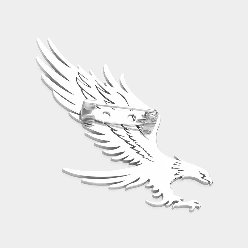 Stainless Steel Cutout Eagle Pin Brooch - Madeline Love - Flyclothing LLC