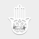 Stainless Steel Cutout Hamsa Hand Pin Brooch - Madeline Love - Flyclothing LLC