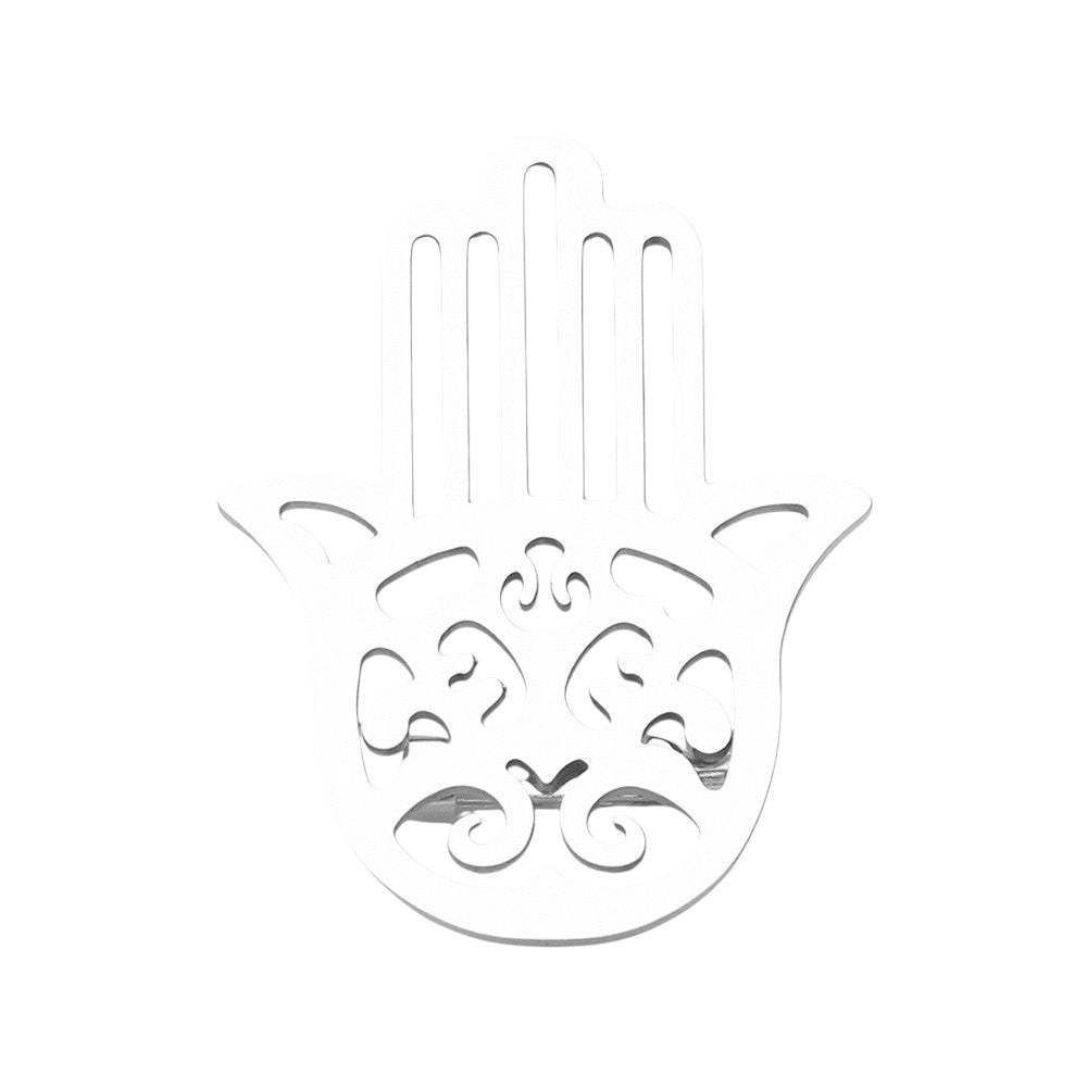 Stainless Steel Cutout Hamsa Hand Pin Brooch - Madeline Love - Flyclothing LLC