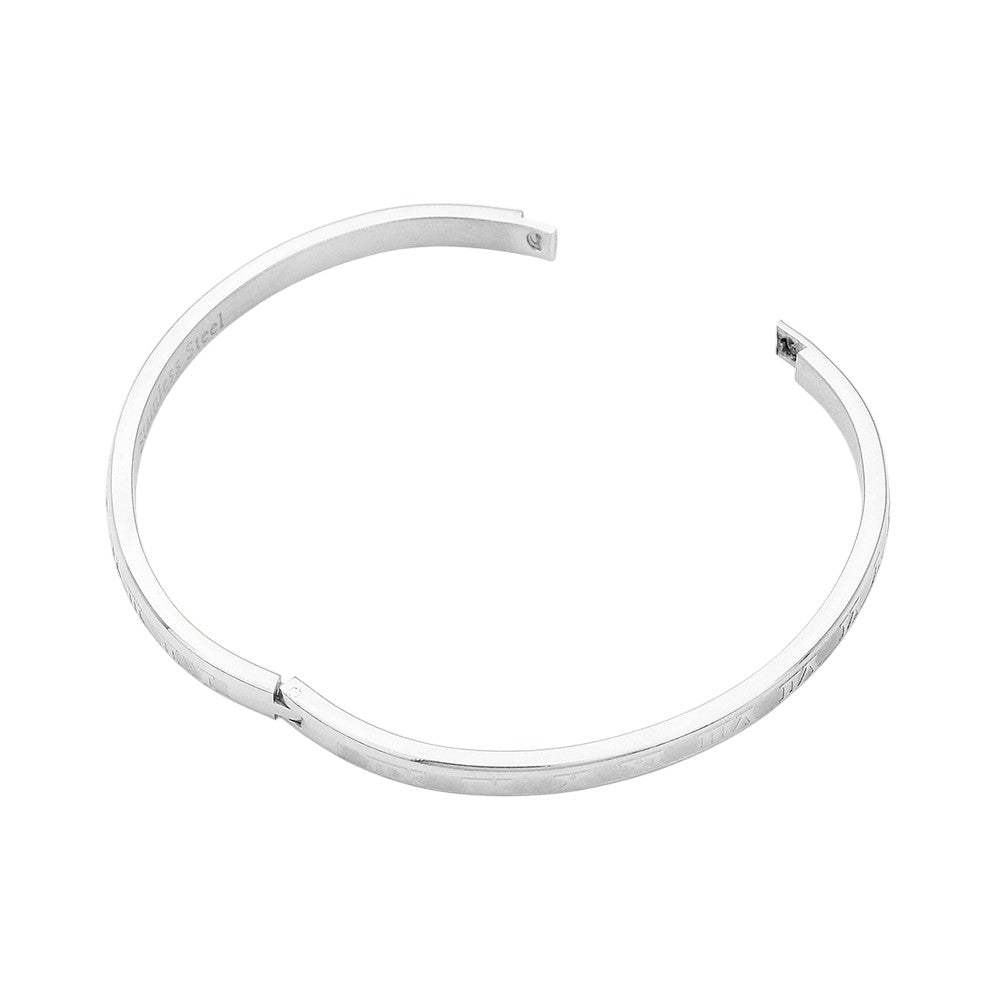 Stainless Steel Roman Numerals Hinged Bangle Bracelet - Madeline Love - Flyclothing LLC