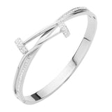 Stainless Steel Stone Paved Nail Head Pointed Hinged Bracelet - Madeline Love - Flyclothing LLC