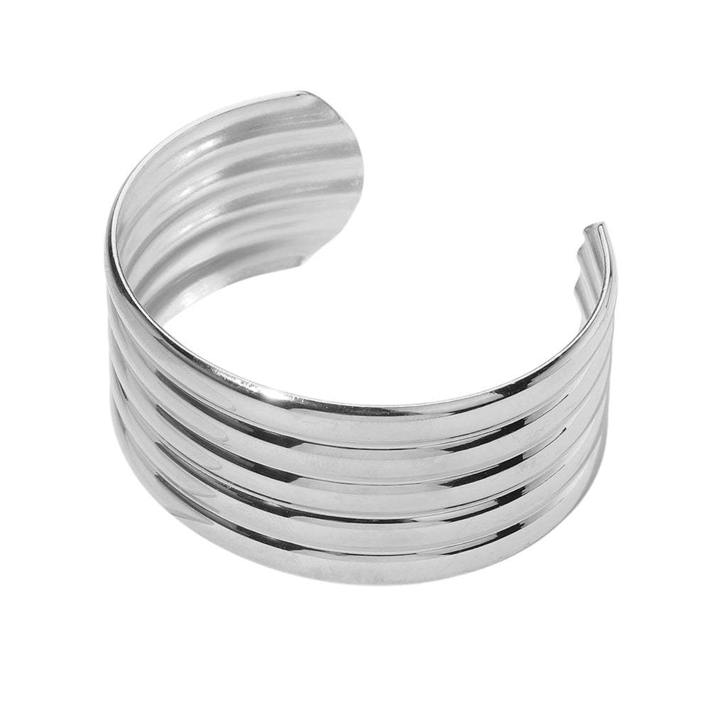 Stainless Steel Wide Cuff Bracelet - Madeline Love - Flyclothing LLC
