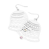 Stone Embellished Brass Metal Jingle Bell Dangle Earrings - Madeline Love - Flyclothing LLC