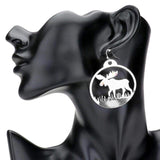 Stone Embellished Rudolph Accented Brass Dangle Earrings - Madeline Love - Flyclothing LLC