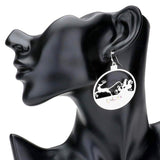Stone Embellished Cut Out Santa Claus Brass Dangle Earrings - Madeline Love - Flyclothing LLC