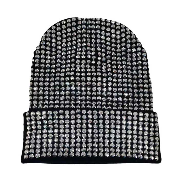 Studded Solid Knit Beanie Hat - Madeline Love - Flyclothing LLC