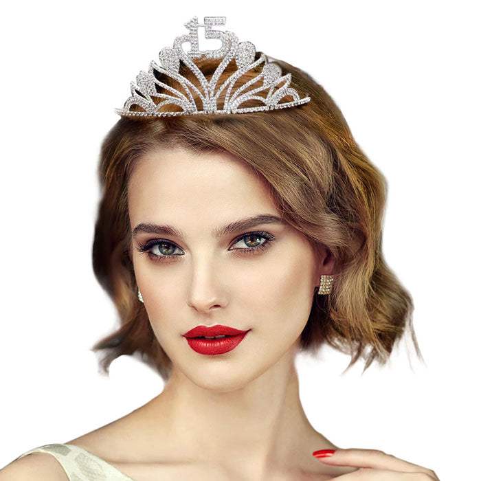 Sweet 15 Rhinestone Princess Tiara - Madeline Love - Flyclothing LLC