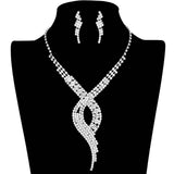 Swirl Rhinestone Pave Necklace - Madeline Love - Flyclothing LLC