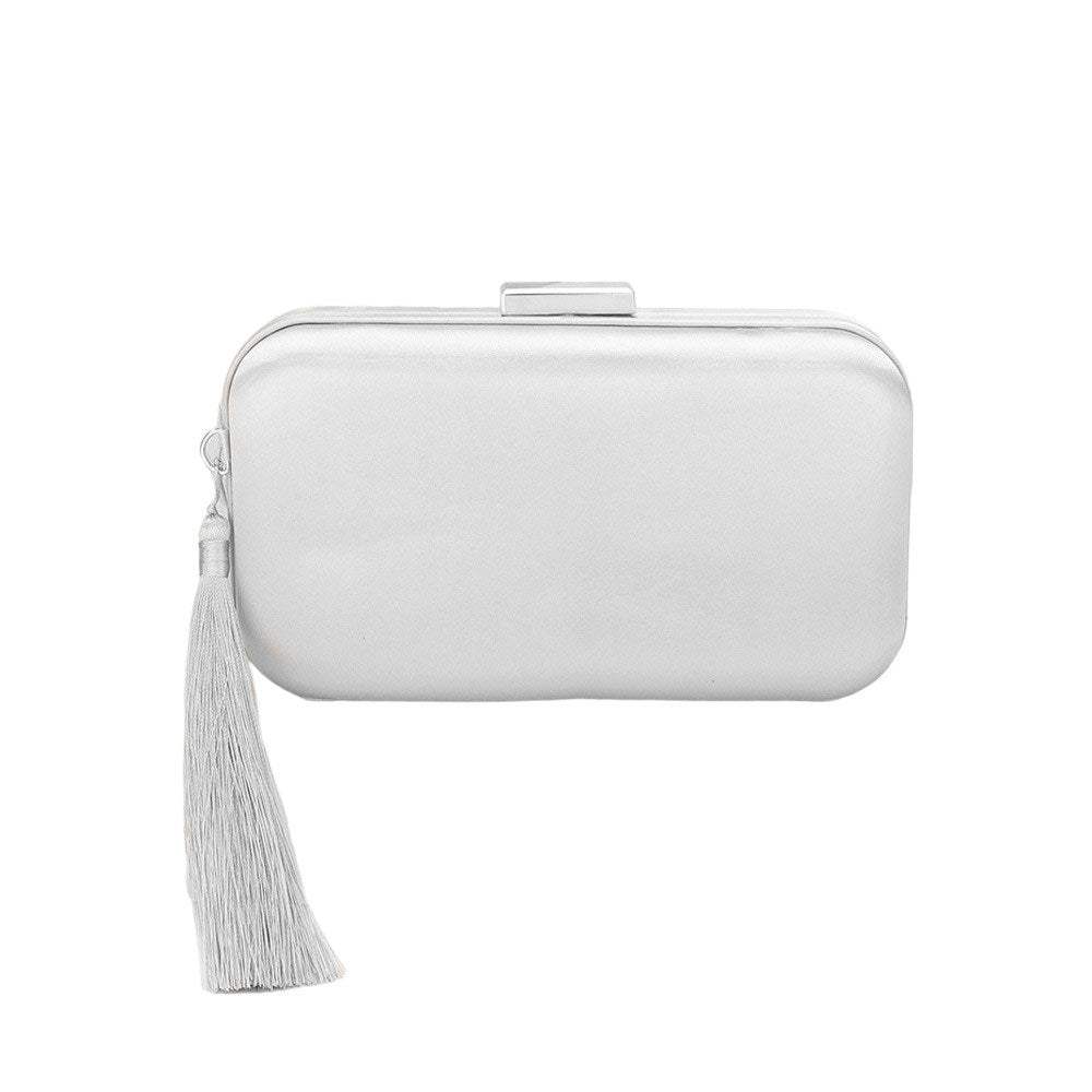 Tassel Pointed Solid Clutch Crossbody Bag - Madeline Love - Flyclothing LLC