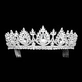 Teardrop Accented Marquise Stone Cluster Princess Tiara - Madeline Love - Flyclothing LLC