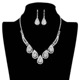 Teardrop Accented Rhinestone Necklace - Madeline Love - Flyclothing LLC