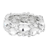 Teardrop Cluster Marquise Stone Stretch Evening Bracelet - Madeline Love - Flyclothing LLC