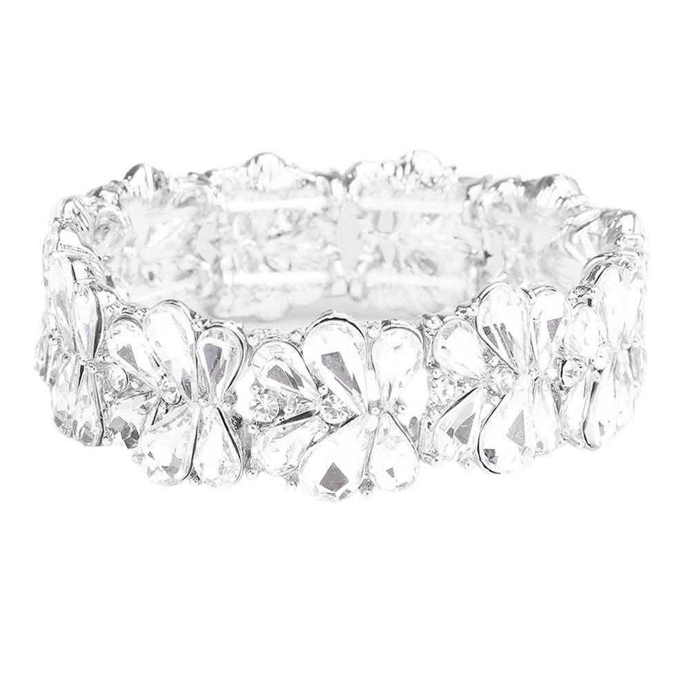 Teardrop Cluster Stretch Evening Bracelet - Madeline Love - Flyclothing LLC