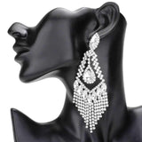 Teardrop Crystal Rhinestone Chandelier Evening Earrings - Madeline Love - Flyclothing LLC