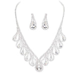 Teardrop Crystal Rhinestone Collar Necklace - Madeline Love - Flyclothing LLC