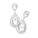 Teardrop Crystal Rhinestone Dangle Evening Earrings - Madeline Love - Flyclothing LLC