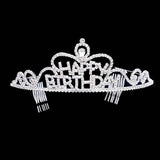 Teardrop Crystal Rhinestone Happy Birthday Tiara - Madeline Love - Flyclothing LLC