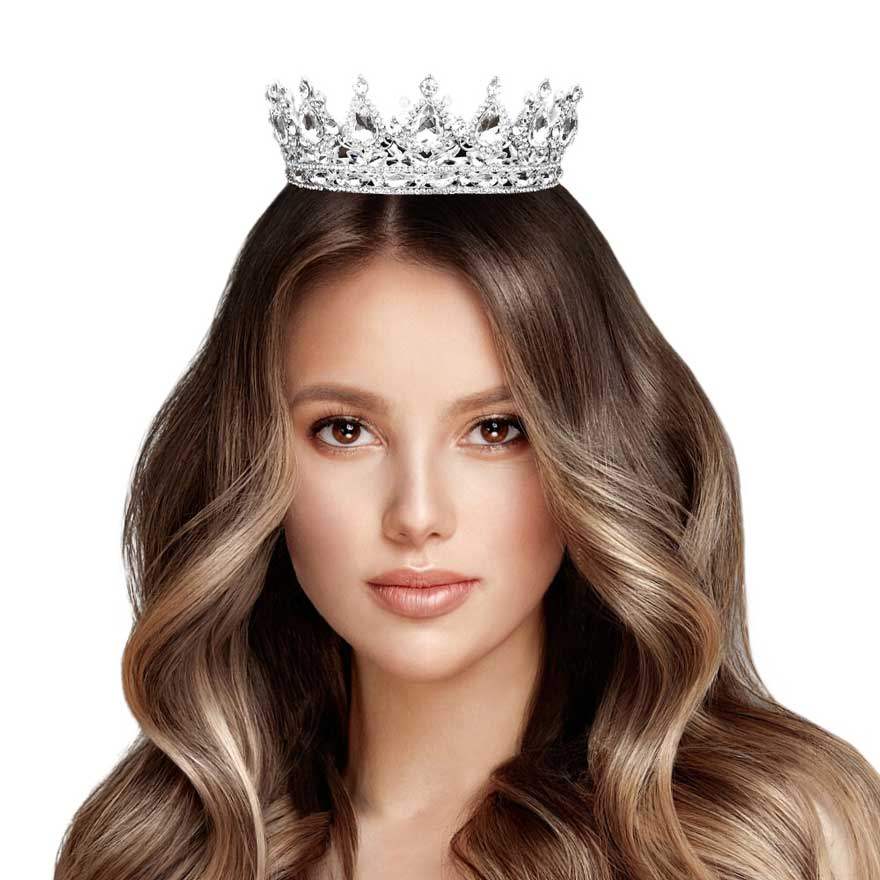 Teardrop Stone Accented Crown Tiara - Madeline Love - Flyclothing LLC