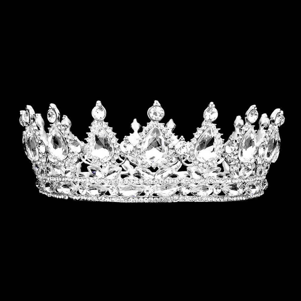 Teardrop Stone Accented Crown Tiara - Madeline Love - Flyclothing LLC