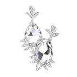 Teardrop Stone Accented Dangle Evening Earrings - Madeline Love - Flyclothing LLC