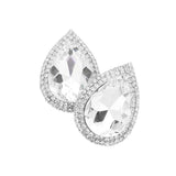 Teardrop Stone Accented Evening Earrings - Madeline Love - Flyclothing LLC