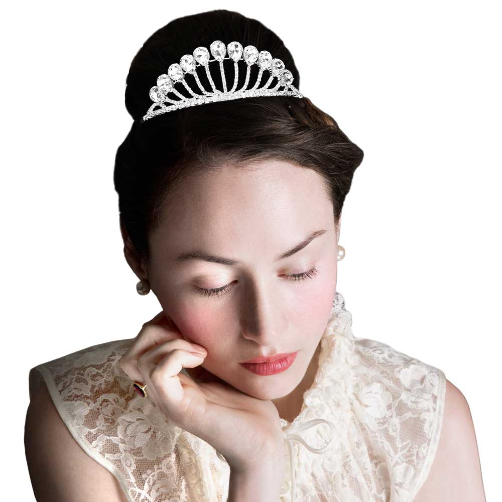 Teardrop Stone Accented Princess Tiara - Madeline Love - Flyclothing LLC