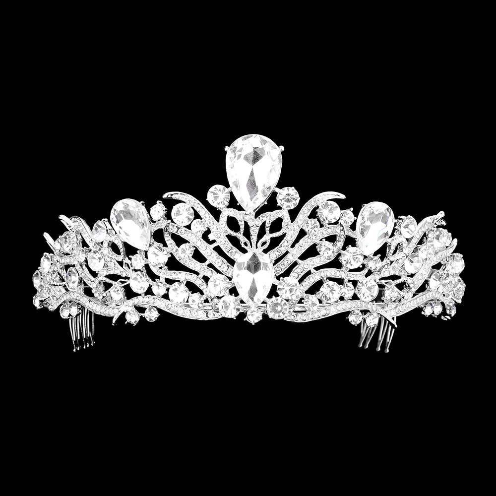 Teardrop Stone Accented Princess Tiara - Madeline Love - Flyclothing LLC