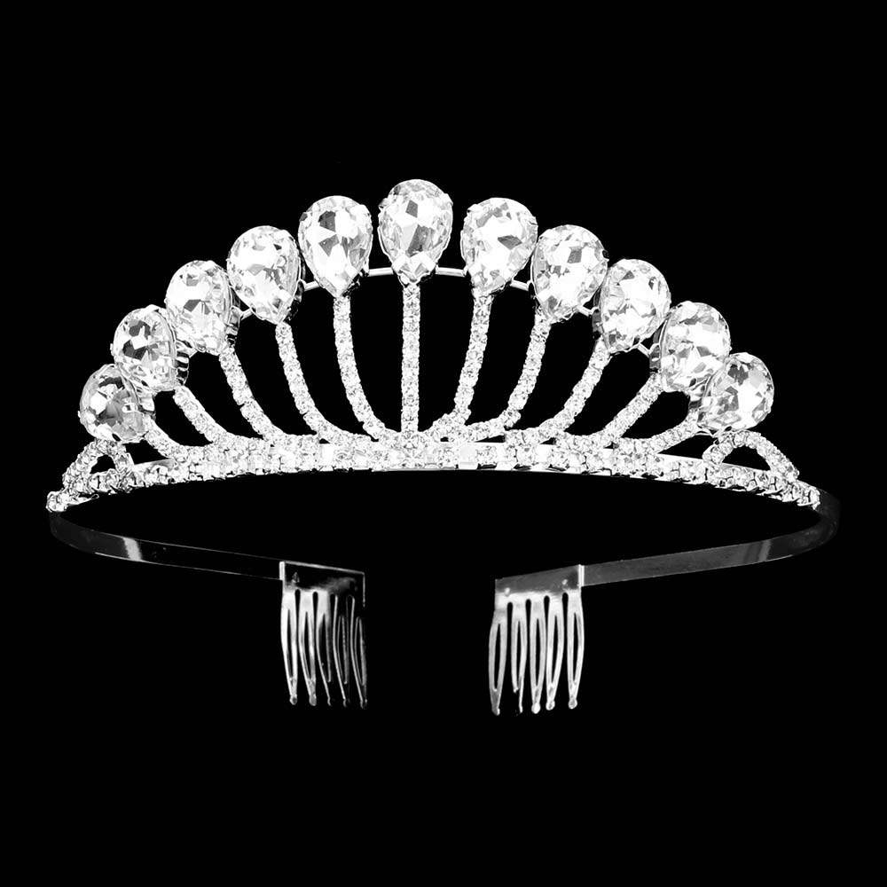 Teardrop Stone Accented Princess Tiara - Madeline Love - Flyclothing LLC