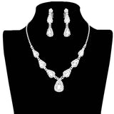 Teardrop Stone Accented Rhinestone Pave Necklace - Madeline Love - Flyclothing LLC