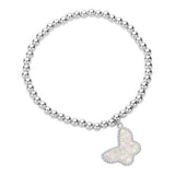 Butterfly Charm Pointed Stainless Steel Ball Beaded Bracelet - Madeline Love - Flyclothing LLC