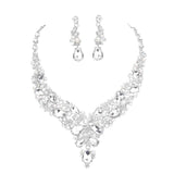 Round Teardrop Stone Accented Evening Necklace - Madeline Love - Flyclothing LLC