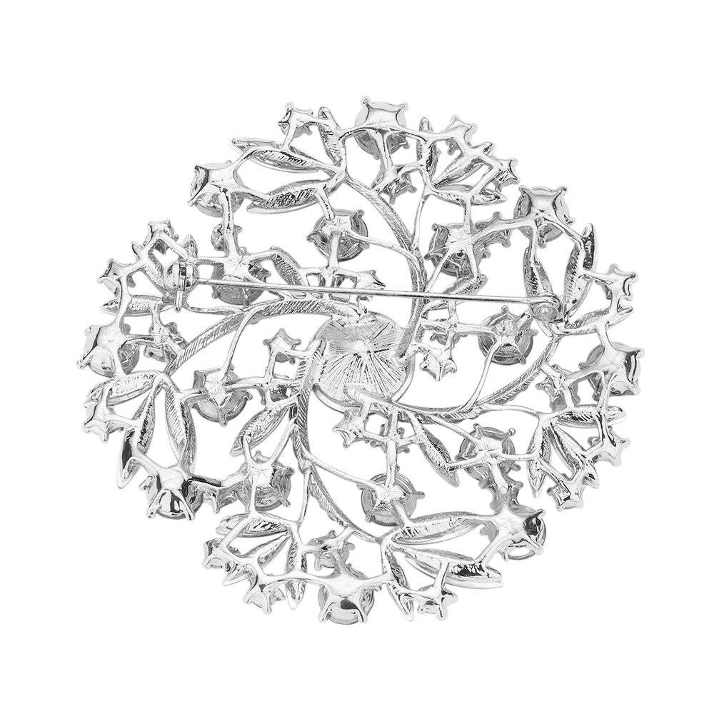 Pearl Rhinestone Embellished Flower Vine Brooch - Madeline Love - Flyclothing LLC