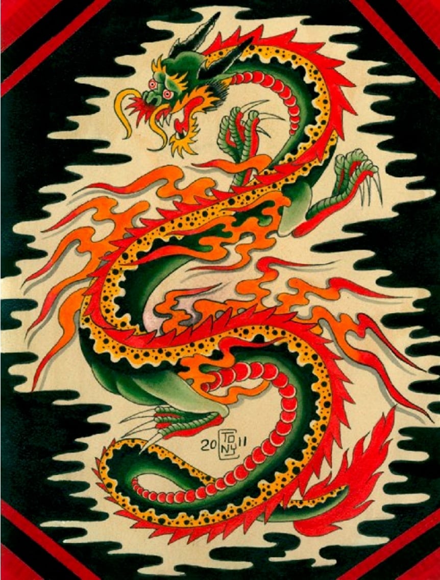 Black Market Art Company Singapore Dragon Print