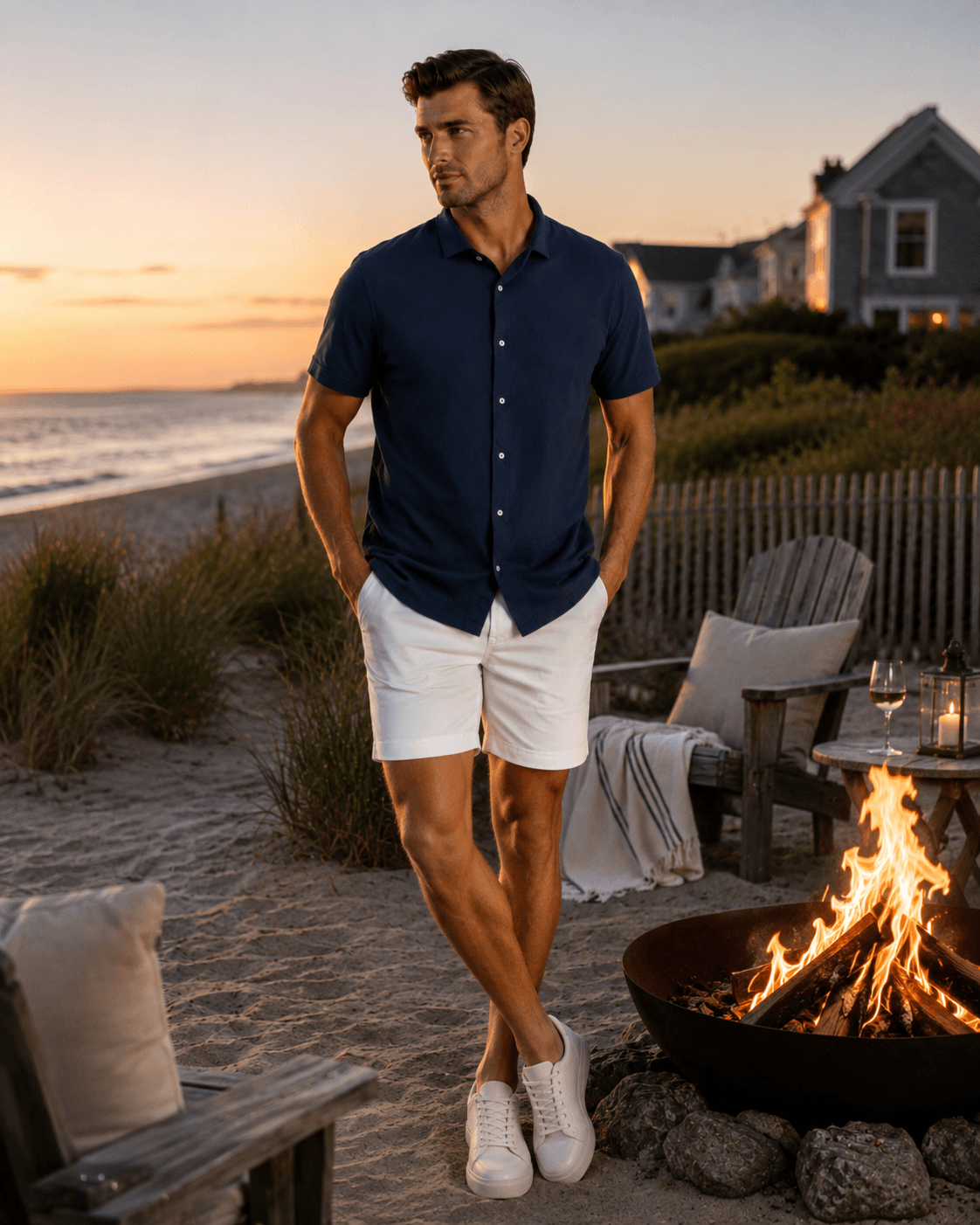Cinqo 'Single Shot' Short Sleeve Shirt - Blue Night - Buki - Flyclothing LLC