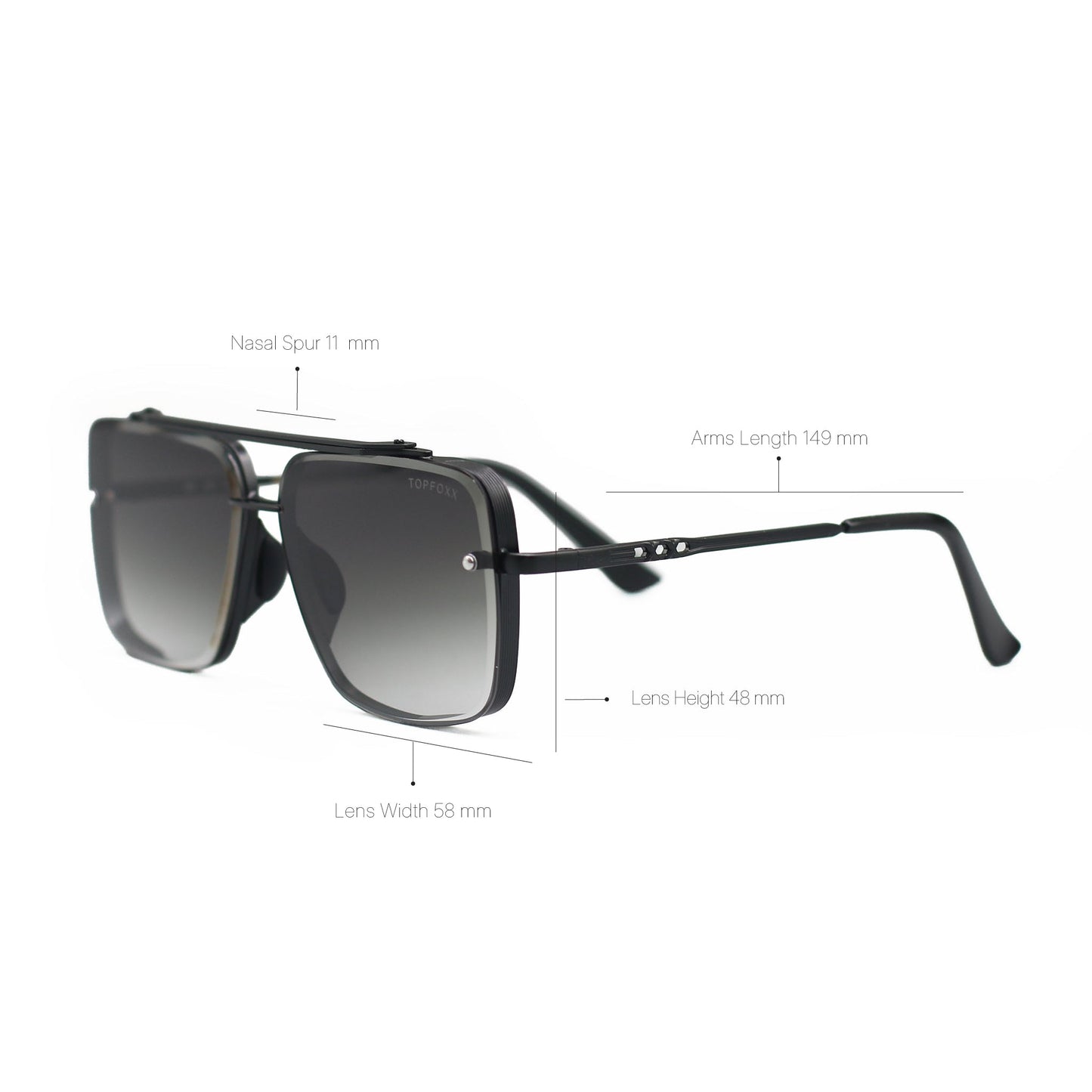 Smaller Bella Midnight - Tangle Free Aviator Sunglasses - TopFoxx - Flyclothing LLC
