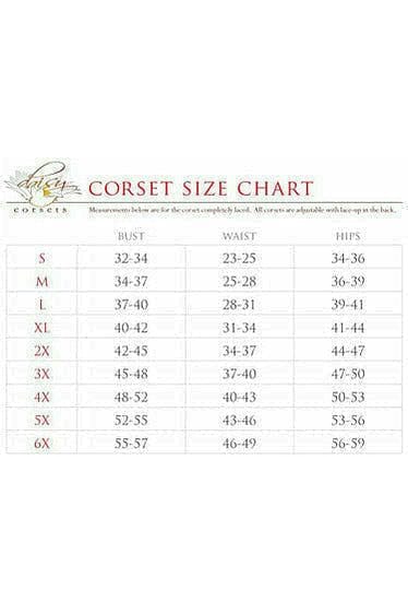Daisy Corsets Top Drawer Wine Brocade Steel Boned Corset w/Black Eyelash Lace - Daisy Corsets