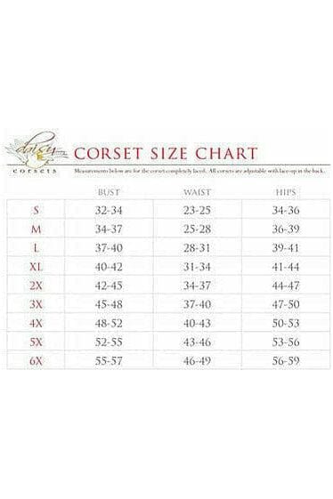 Daisy Corsets Top Drawer Black Brocade Steel Boned Corset w/Clasp Closure - Daisy Corsets