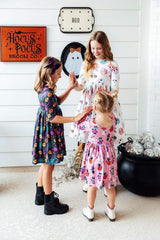 Skeleton Web 3/4 Sleeve Pocket Twirl Dress - Mila & Rose ® - Flyclothing LLC