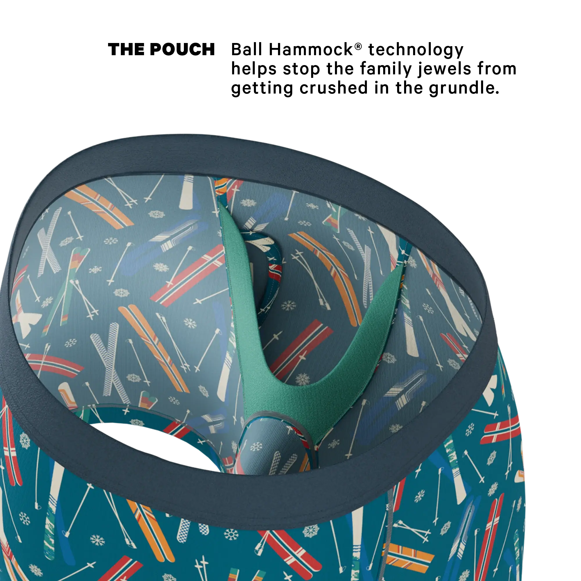 The Ski In Ski Out | Retro Ski Ball Hammock® Pouch Underwear With Fly - Shinesty - Flyclothing LLC