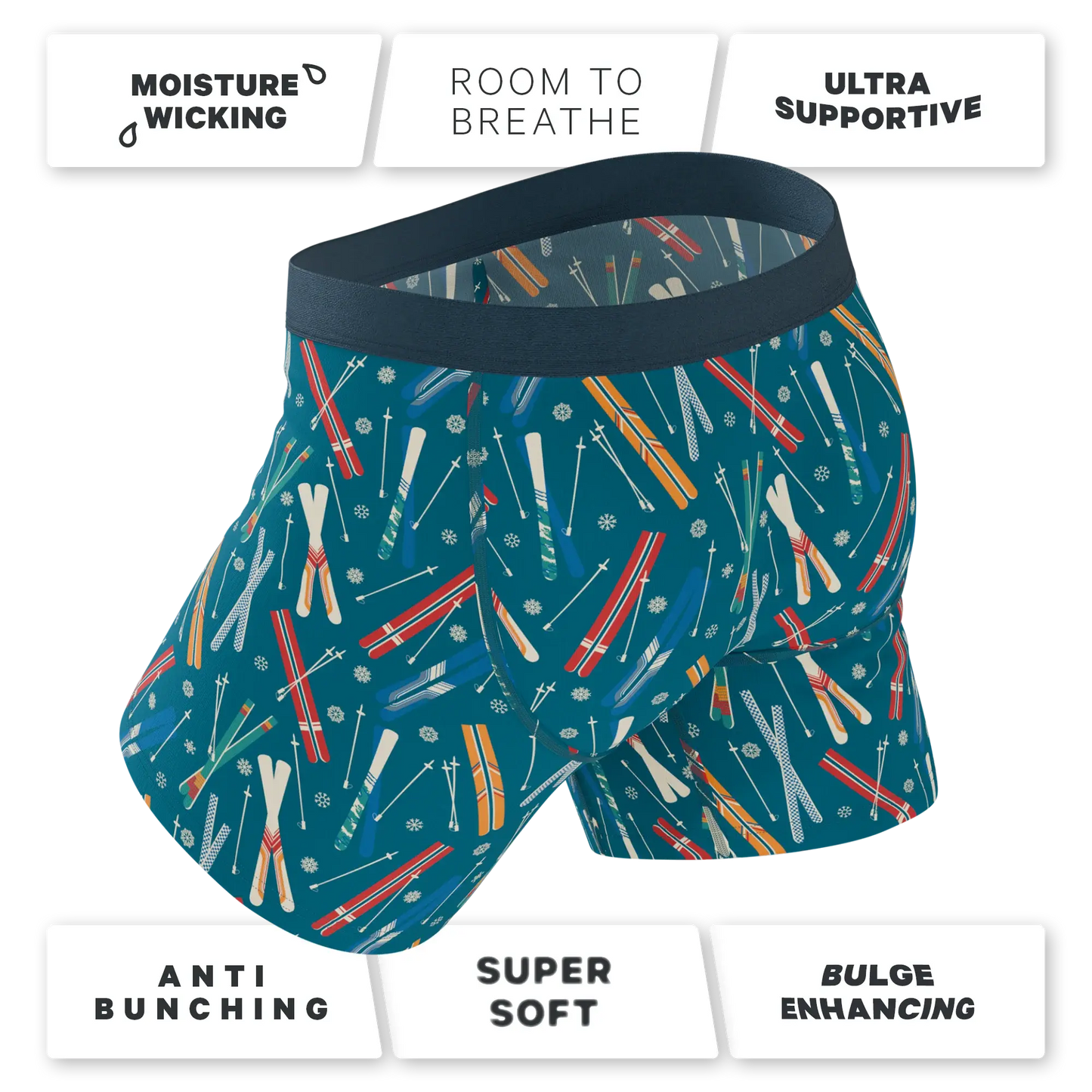 The Ski In Ski Out | Retro Ski Ball Hammock® Pouch Underwear With Fly - Shinesty - Flyclothing LLC