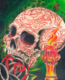 Black Market Art Company Skull & Candle Print