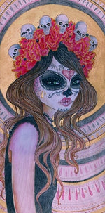 Black Market Art Company Skull Girl Print