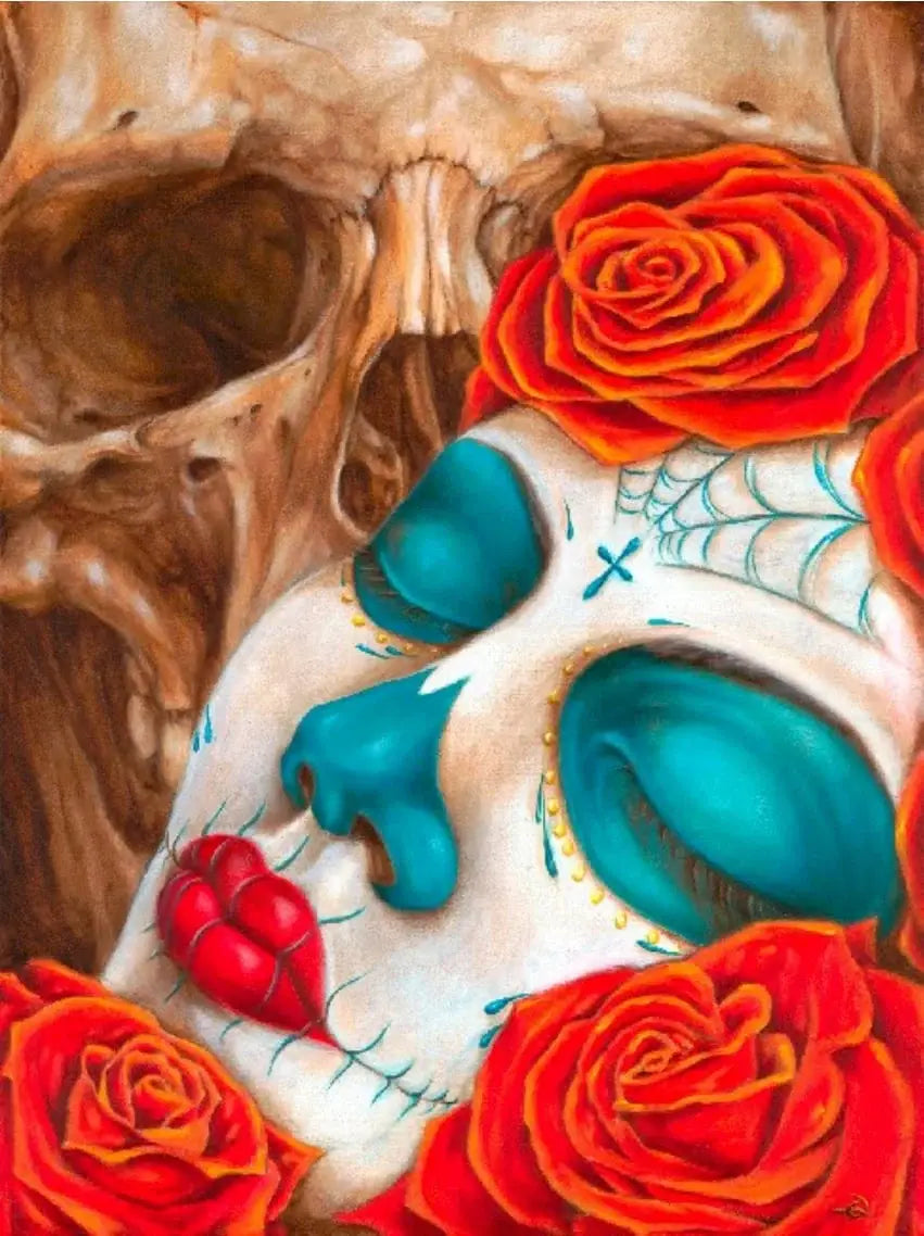 Black Market Art Company Skull & Roses Print - Black Market Art Company - Flyclothing LLC