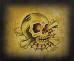 Black Market Art Company Skull & Web Print