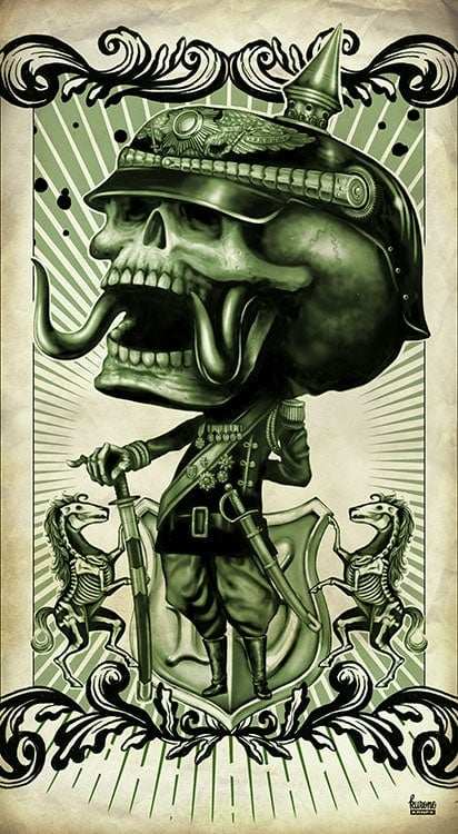 Black Market Art Company Skull Officer Print - Black Market Art Company - Flyclothing LLC