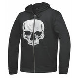 Skull - Men's Reflective Skull Riding Hoodie Zip Up Sweatshirt